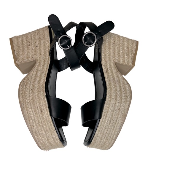 NWOT MIA Espadrille Platform Sandals Size 9 Nichele Black Square Open Toe - Picture 8 of 12